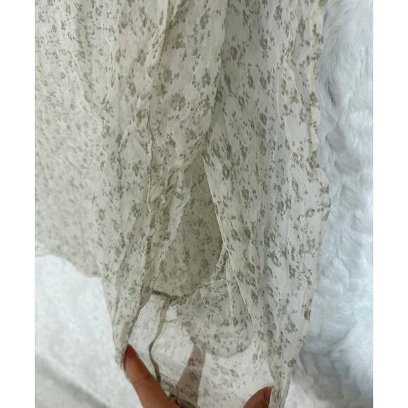 Vintage Y2K Silk Floral Peasant Blouse Milk Maid Cottagecore Made in Italy Large - Picture 9 of 16